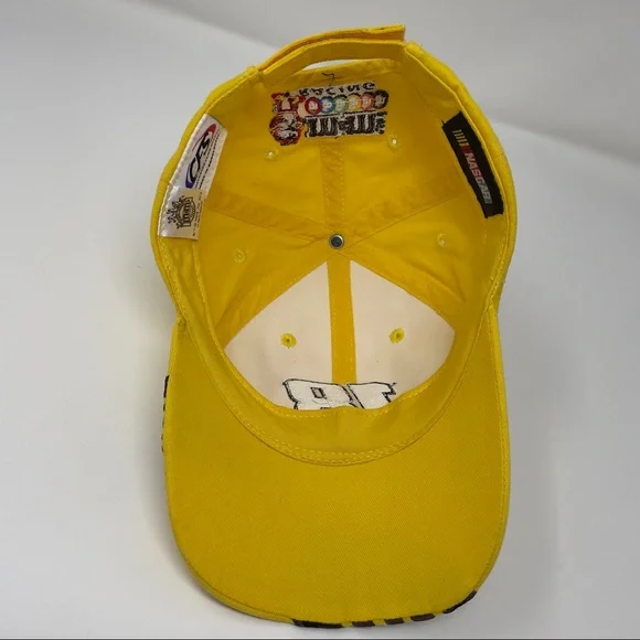 Mens Kyle Busch #18 M&Ms NASCAR Racing Strapback Hat Cap Yellow Adjustable - Picture 6 of 6